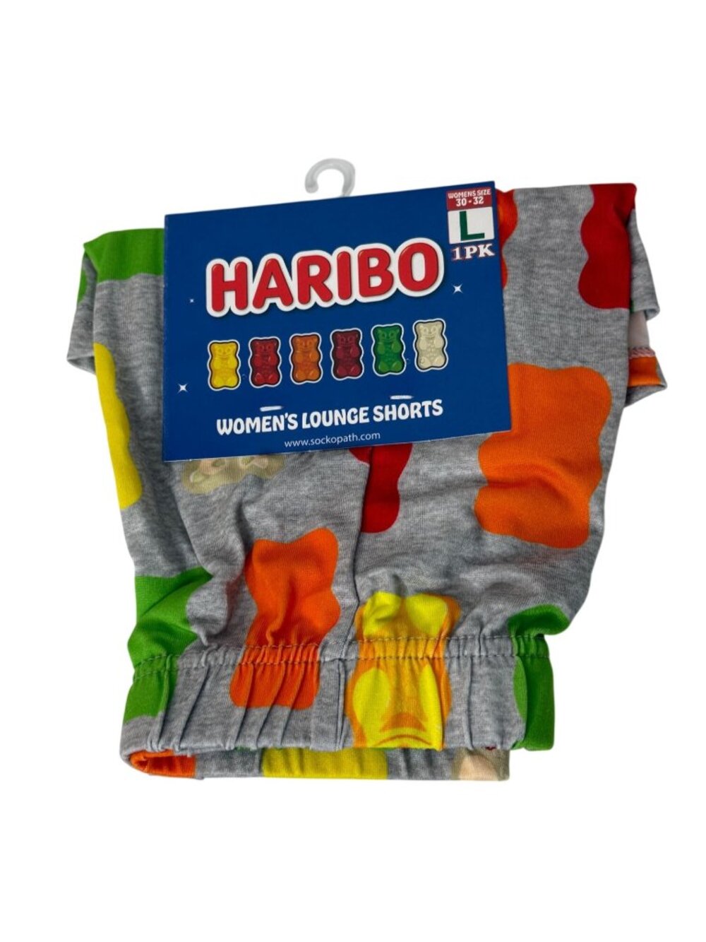 Haribo Gummy Bears Large Candy Print Lounge Pajama Shorts New